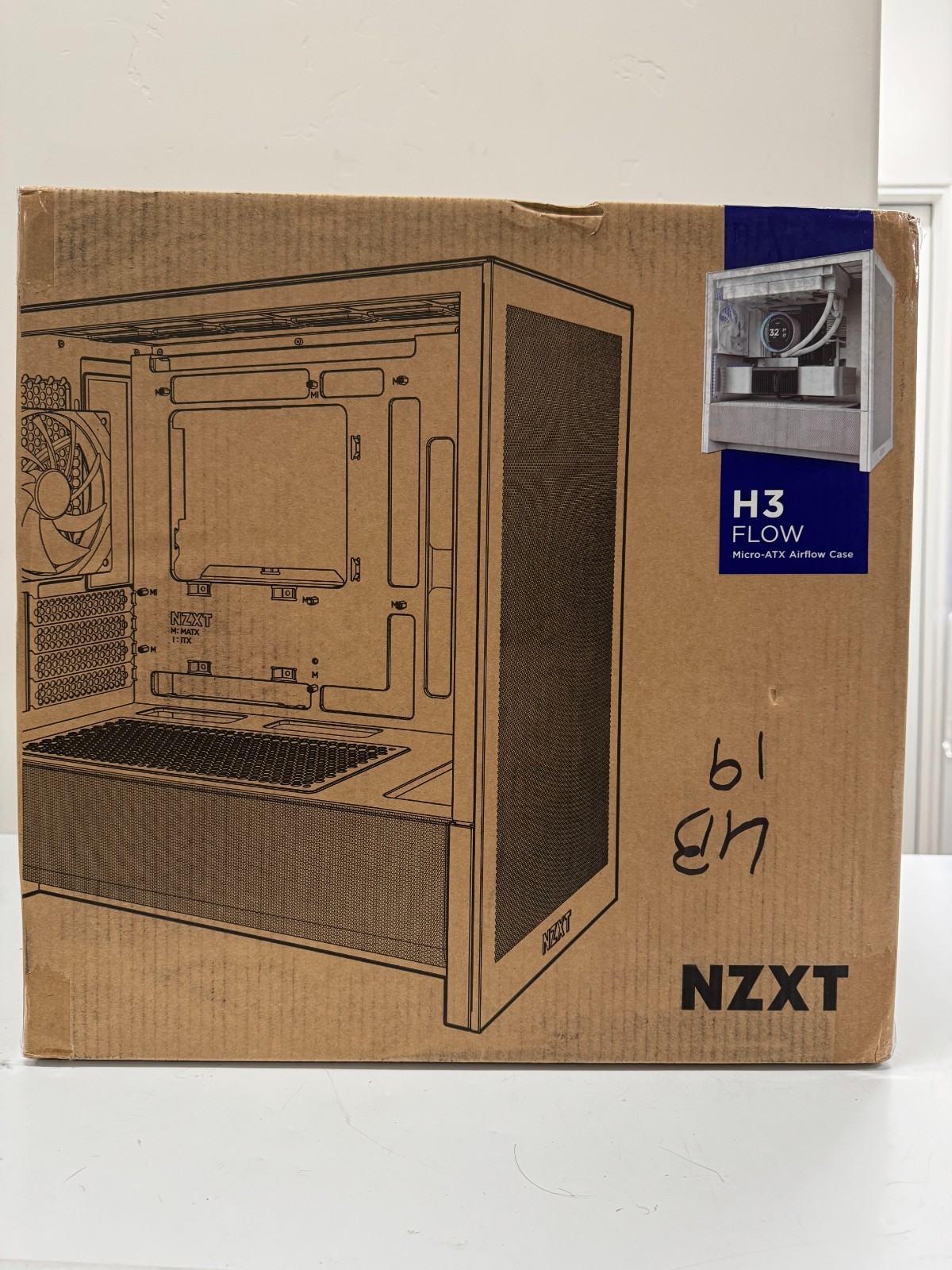 NZXT - H3 Flow Micro-ATX High-Airflow PC Case - Matte White