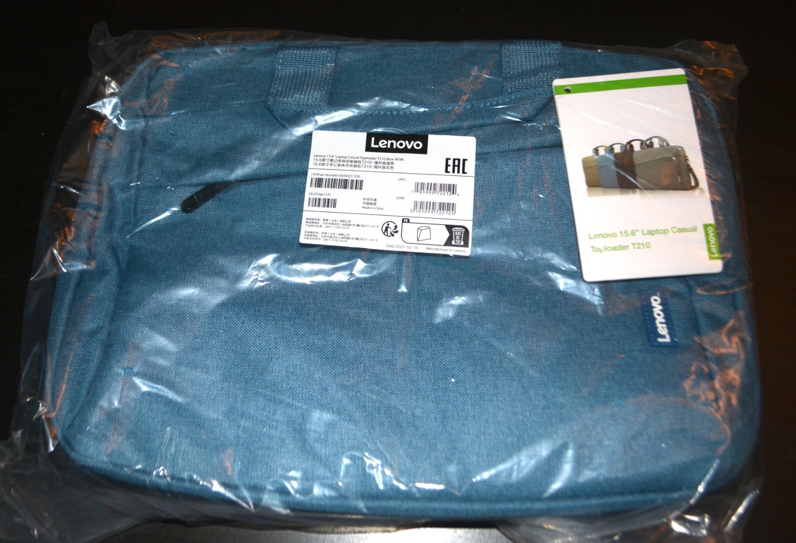 Lenovo GX40Q17230 Laptop Carrying Case T210 15.6in Casual Toploader - Blue
