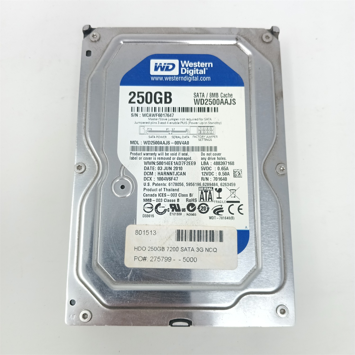 Western Digital WD2500AAJS-00V4A0 250GB 3.5" SATA III HDD - Tested