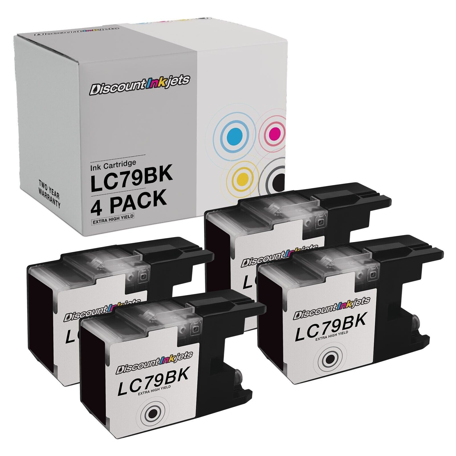 4PK LC79BK for Brother LC79 BLACK XXL Ink Cartridge MFC-J5910 MFC-J6510 MFCJ6710