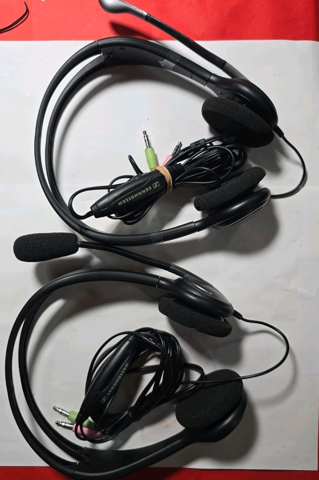 Sennheiser PC Lot of 2X Black Headband Headsets Headphones & Microphone 