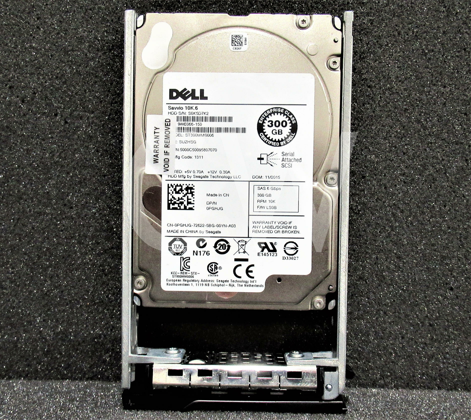 PGHJG Dell ST300MM0006 300GB 10K 6G 64MB 2.5"SAS SERVER HDD Hard Drive