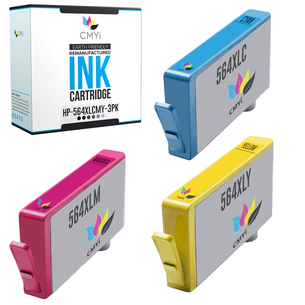 CMYi 3-Pack Compatible HP 564XL Color Ink for PhotoSmart C5393 C6300 C6324 C6340