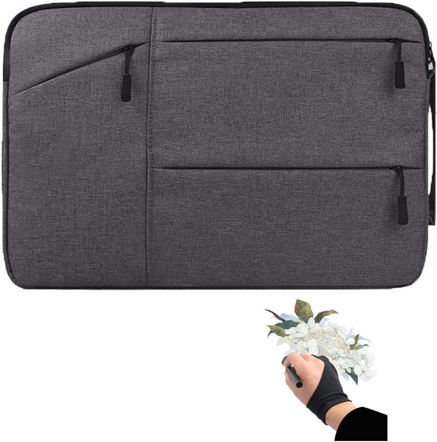 Drawing Tablet Case Carrying Bag with Artist Glove Graphics Tablet Sleeve Protec