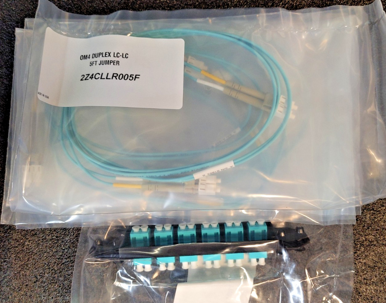 6-Pack OM4 LC-LC 5Ft Multimode Duplex Fiber Patch Cables +12-Pack Panel Kit