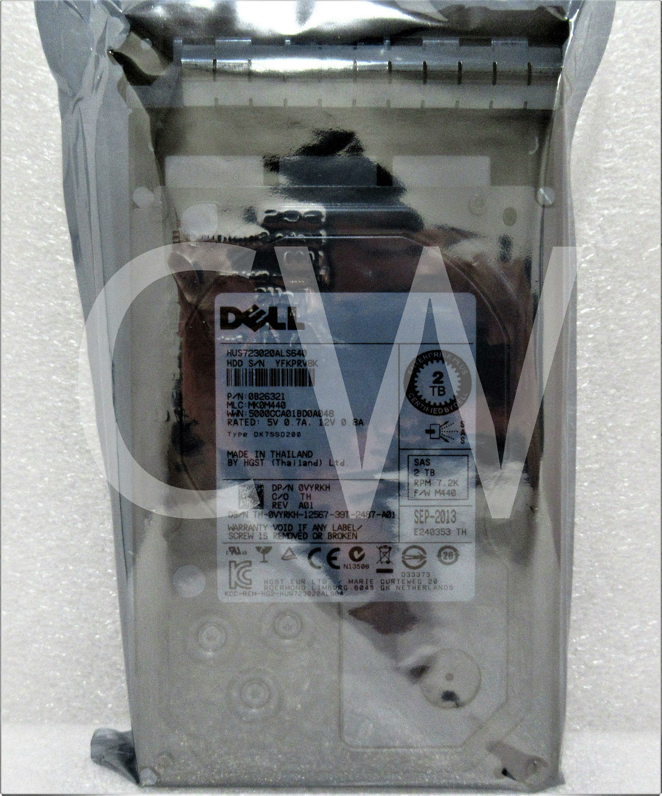 VYRKH HUS723020ALS640 Dell 2TB 7.2KRPM 6Gb/s HotSwap 3.5"SAS SERVERHDD HardDrive