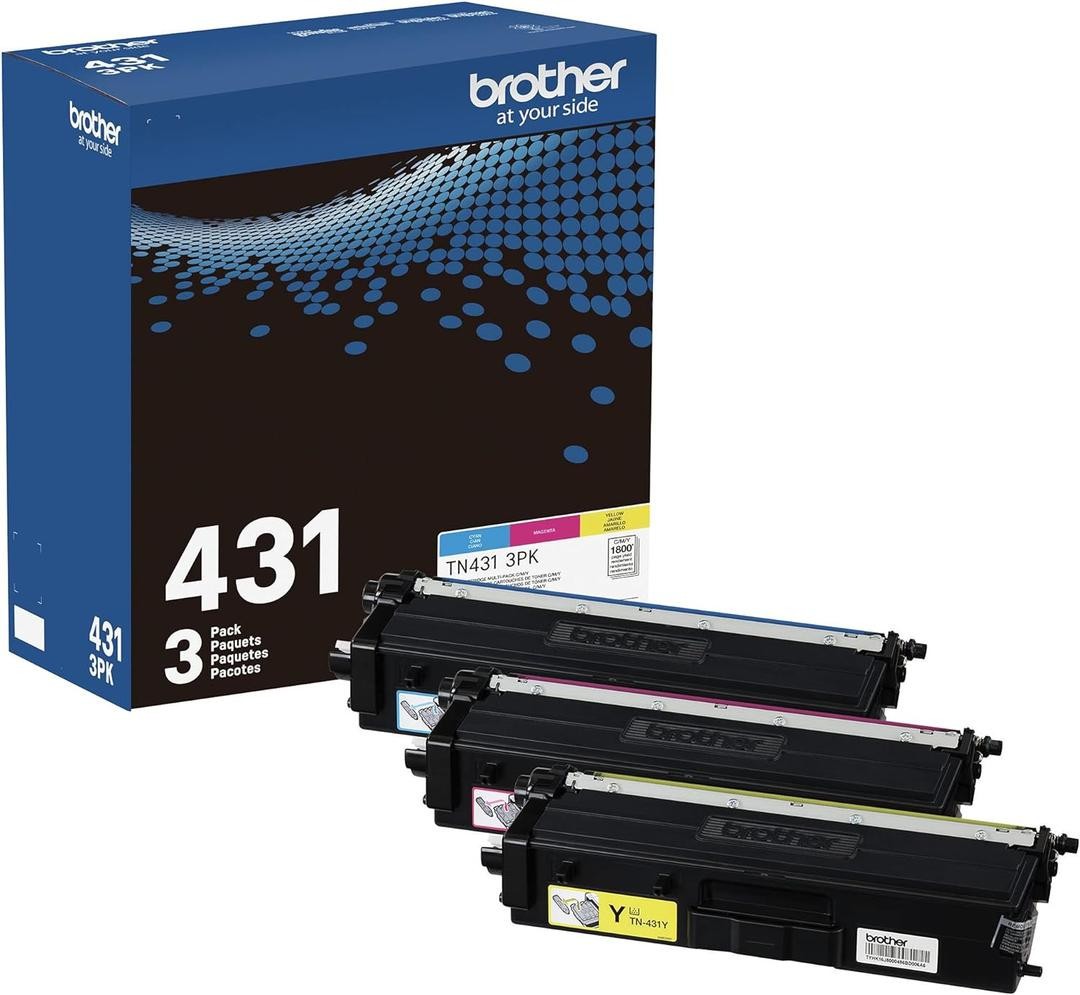 Brother TN-431 3PK Genuine Toner Cartridge Cyan Magenta Yellow Standard Yield