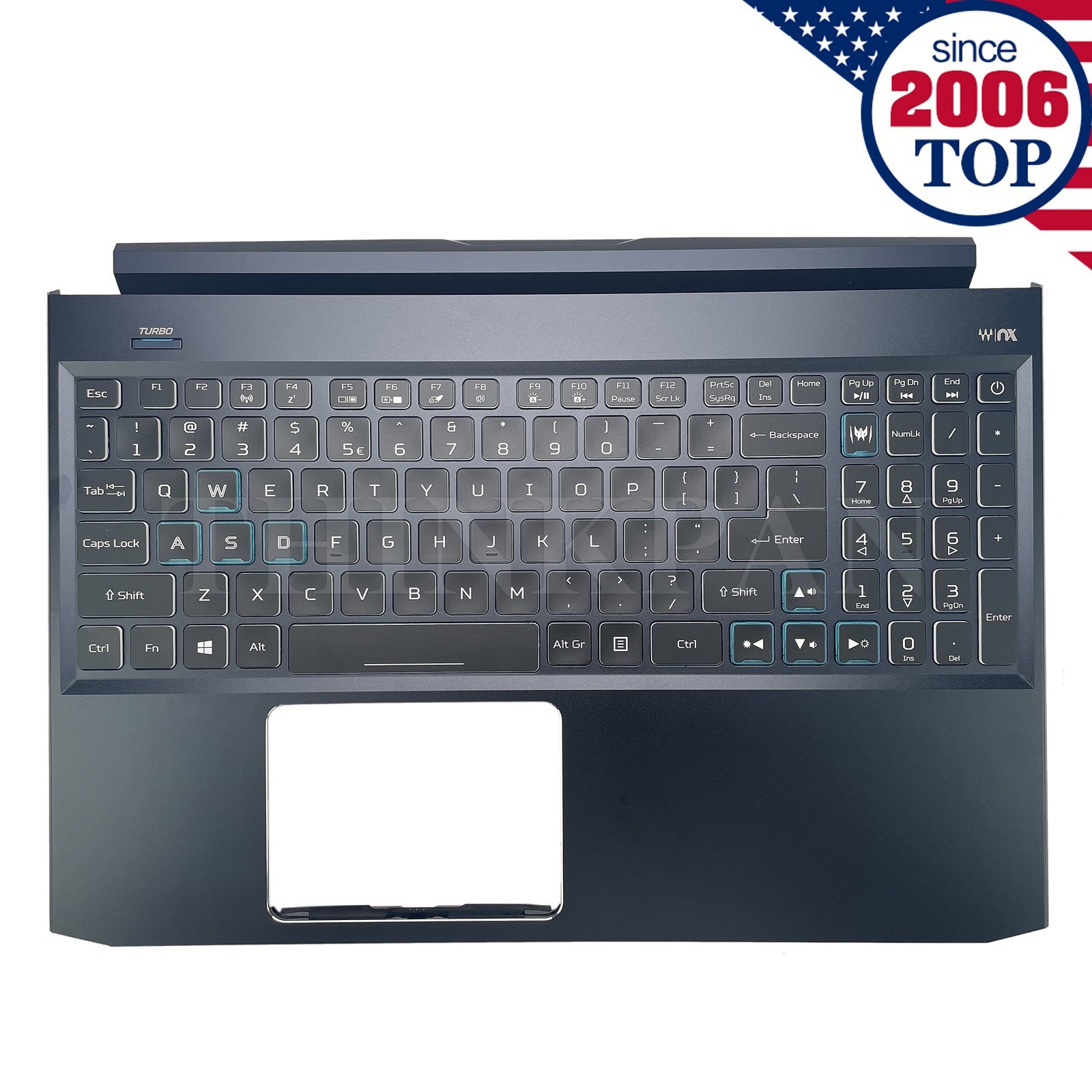 New Palmrest Keyboard Backlit For Acer Predator Helios 300 PH315-52-54QY Black