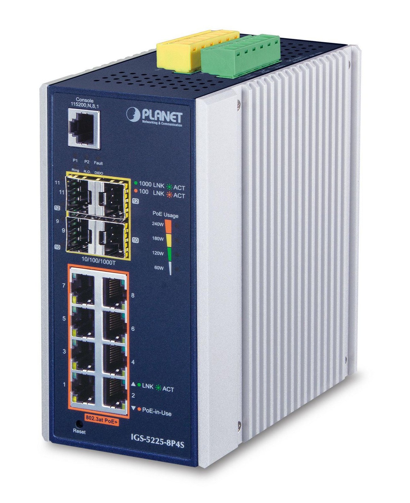 Planet IGS-5225-8P4S IP30 Industrial L2+/L4 8-Port 1000T 802.3at PoE+ 4-Port ~E~