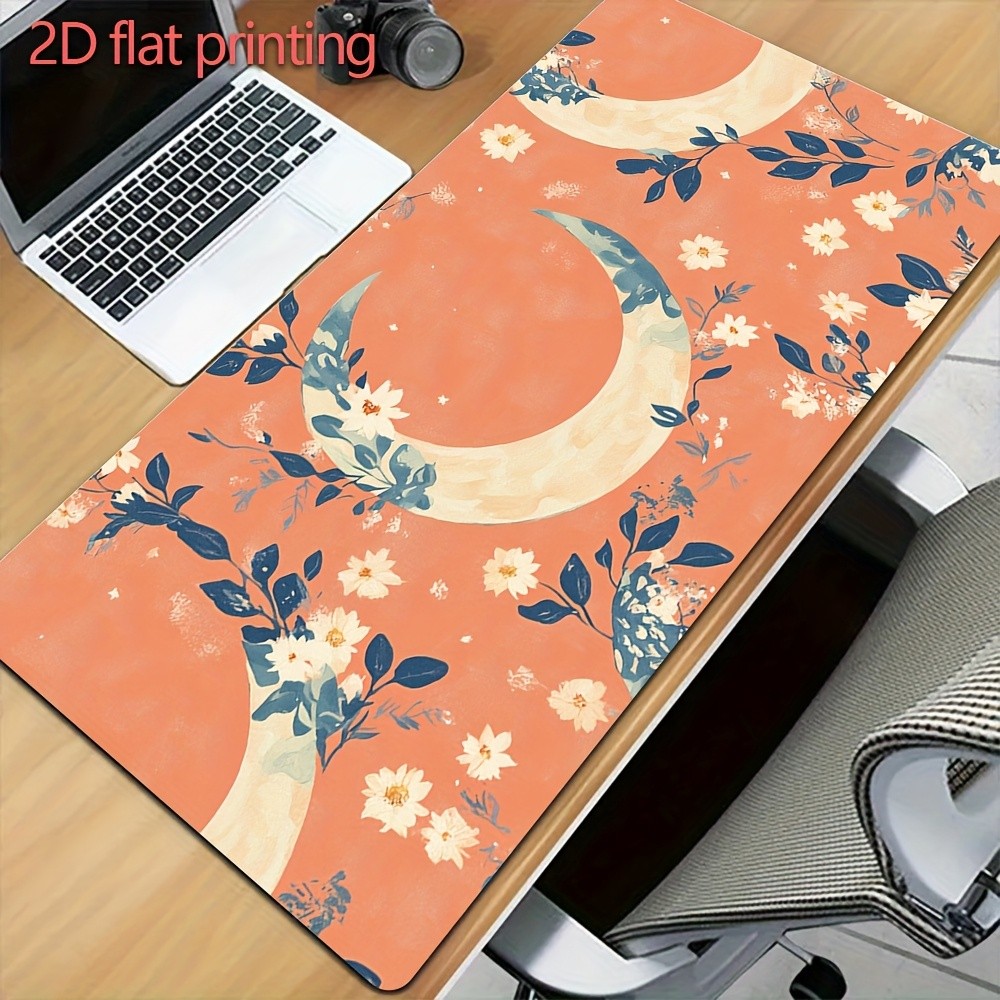 1pc 2D Flat Design High-Quality Durable Rubber Mouse Pad, Suitable for Gaming,
