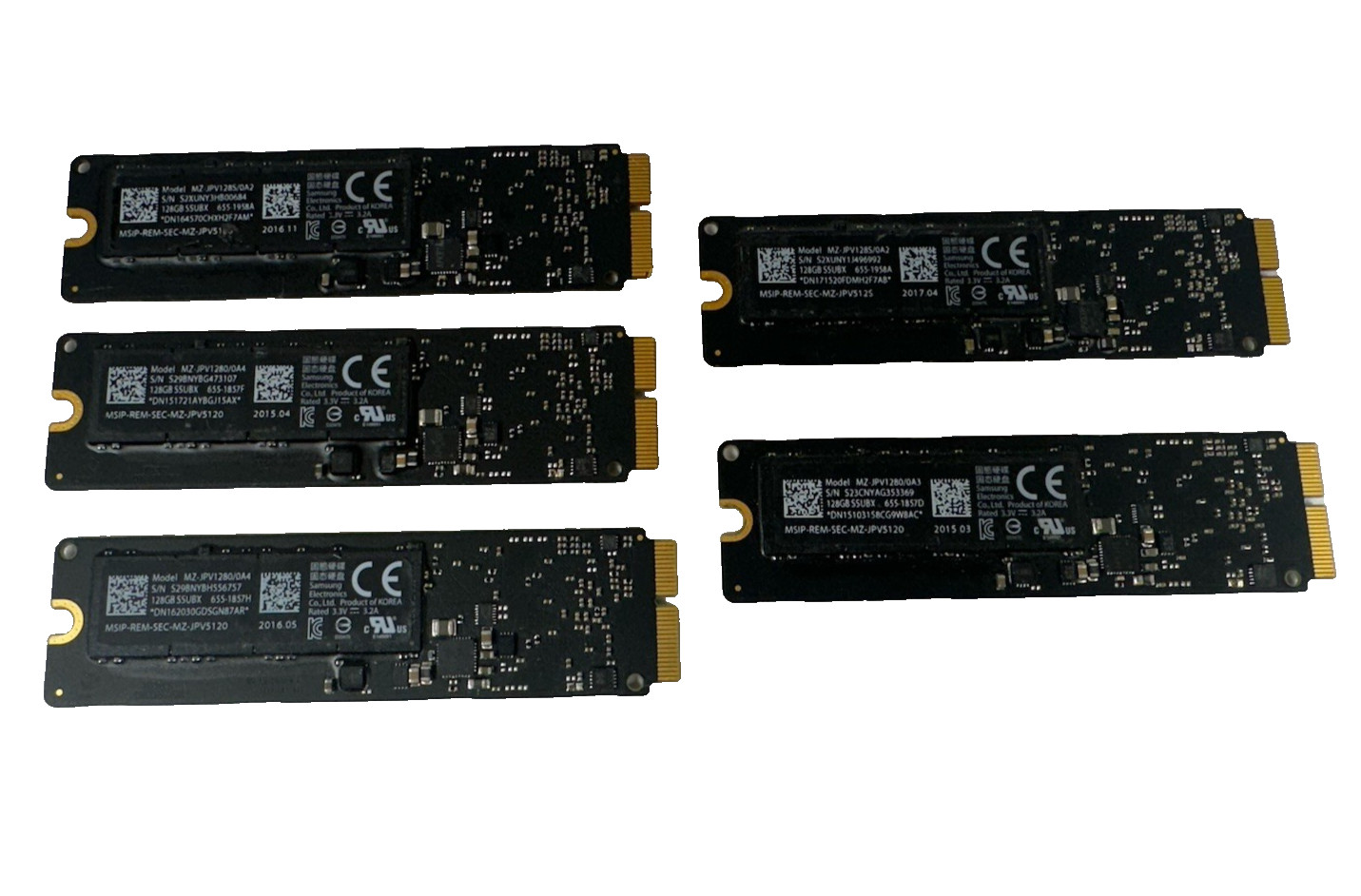 *LOT OF 5* 128GB PCIe SSD Apple MacBook Storage SSD Genuine Apple Samsung
