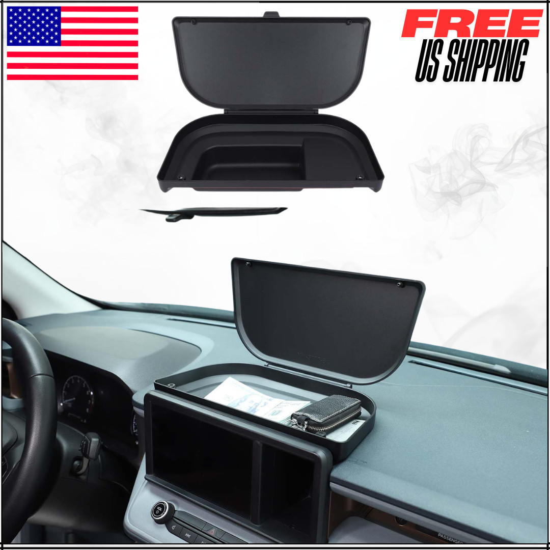 Dashboard Storage Organizer Tray W/ Lid For Ford Maverick 2022-2024 Pocket