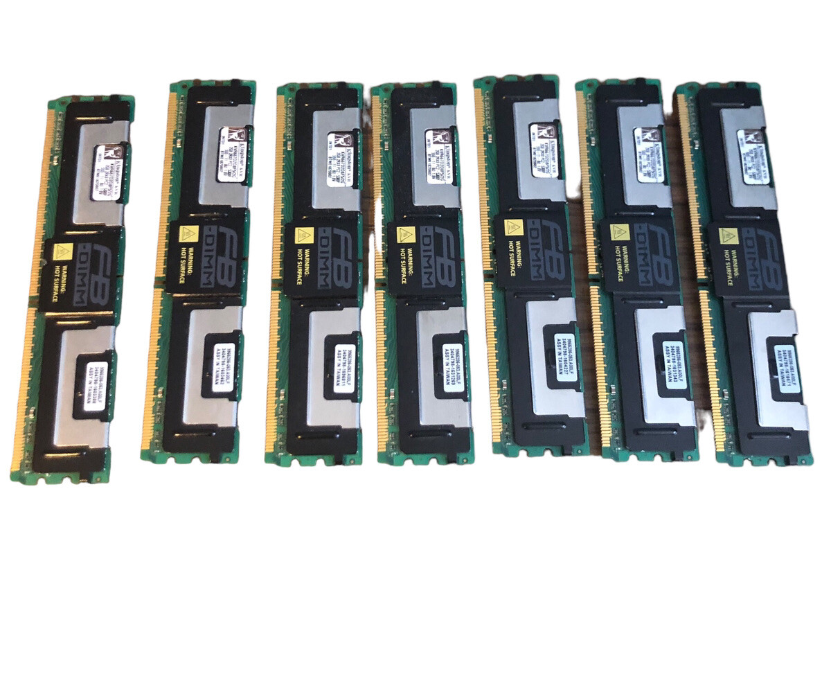 Lot Of 7 Kingston KVR667D2D8F5K2/4G 2GB PC2-5300F Server Memory Ram