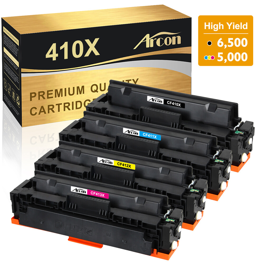 4x Toner Compatible With HP 410X CF410X Laserjet Pro m477fdw M477fnw mfp M452dn