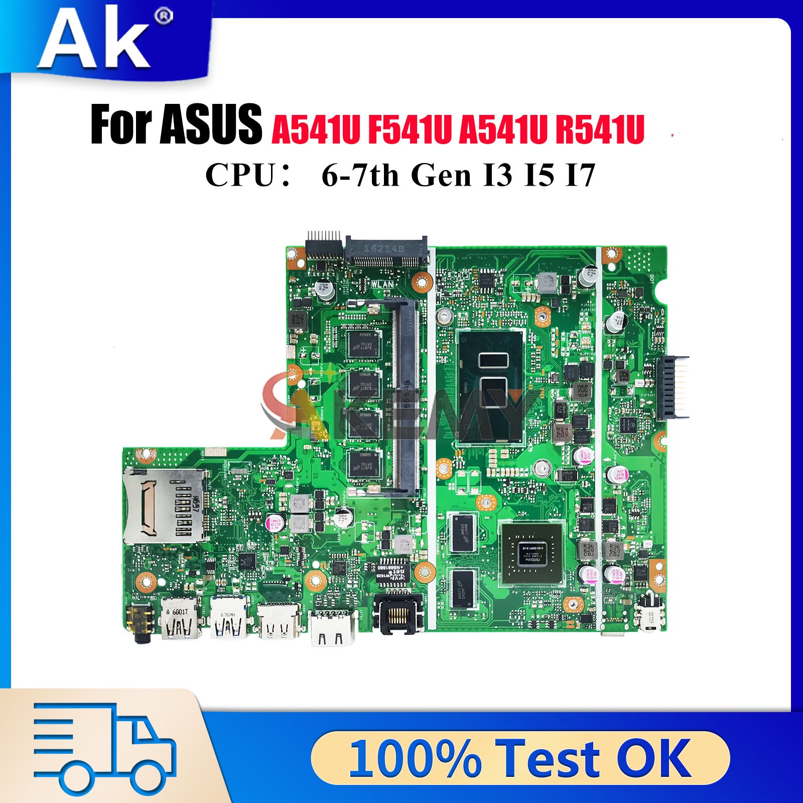 X541UVK Motherboard For ASUS F541U R541U X541UAK X541UJ Mainboard W/CPU