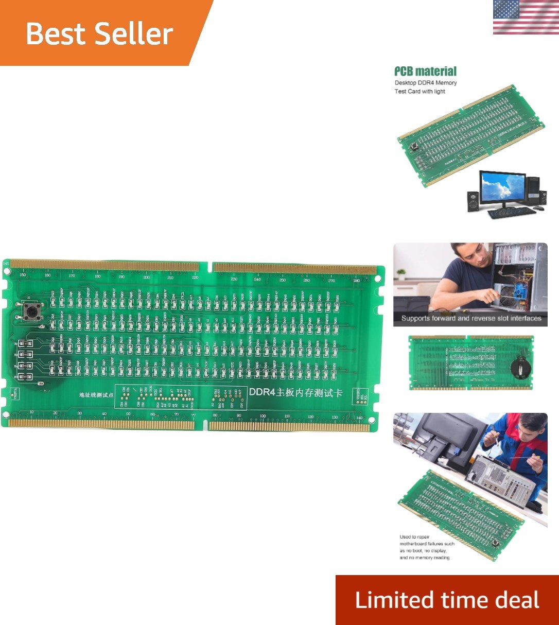 Efficient Memory Tester for PC with LED Lights - Ideal for Quick Troubleshooting