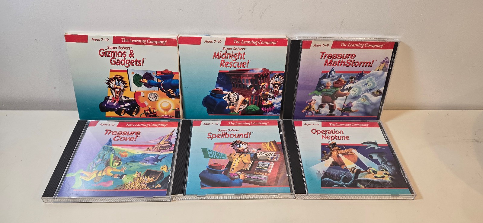 6x 1993-1995 Vtg The Learning Company CD-ROM Educational Game Lot - CIB Loads
