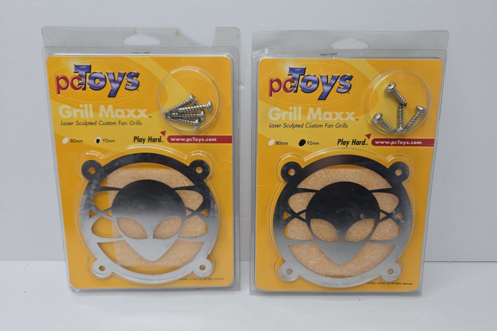 Lot of 2 pcToys Grill Maxx Laser Sculpted Fan Grills 92mm Steel Alien Design