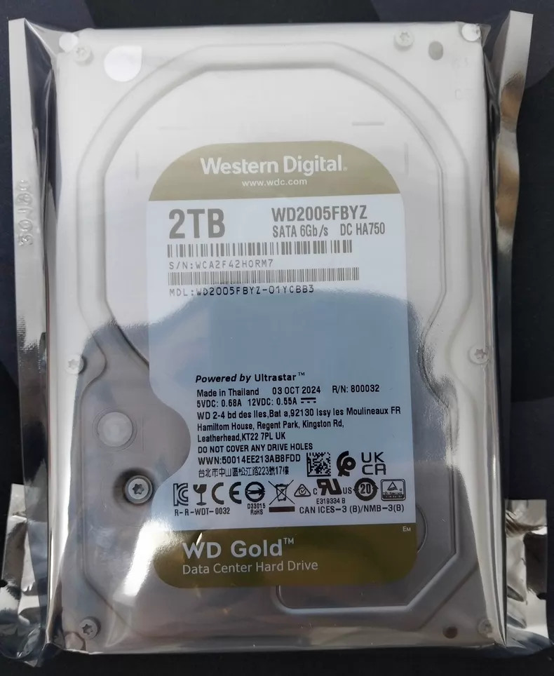 Western Digital Gold 2TB WD2005FBYZ 7200RPM 128MB SATA III 3.5" HARD DRIVE