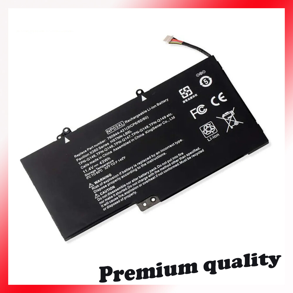 For HP NP03XL ENVY X360 15-U011DX Battery 43WH 761230-005 HSTNN-LB6L Notebook
