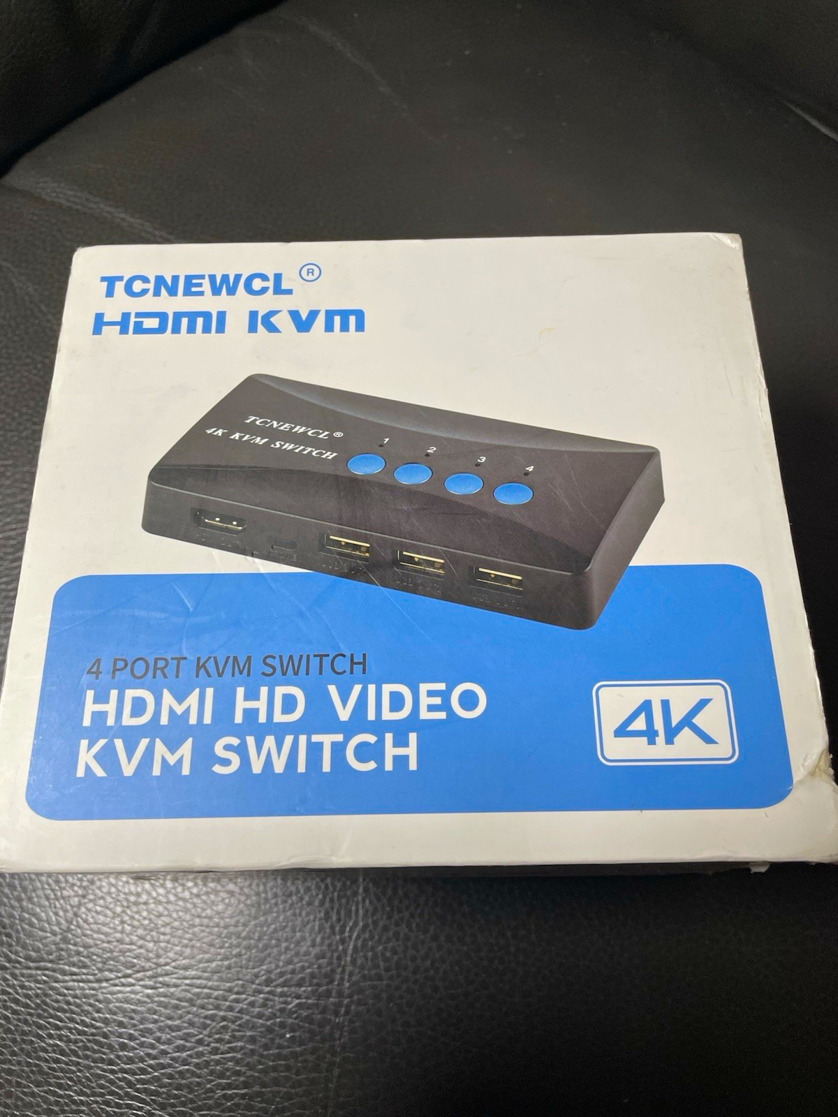 TCNEWCL 4-Port 4K HDMI KVM Switch Box 1:4 w/ Remote, USB & HDMI Cables