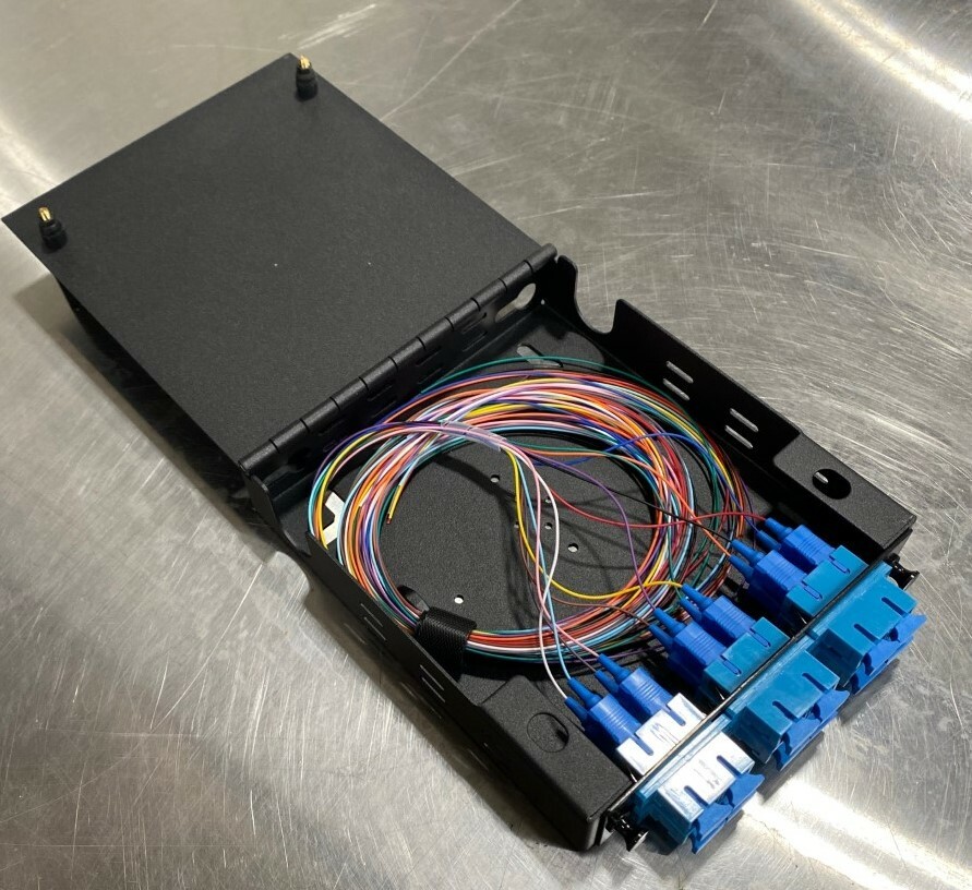 Fiber Optic 12 Port Wall Mount Panel Enclosure, Singlemode SC 12 Strand Pigtail