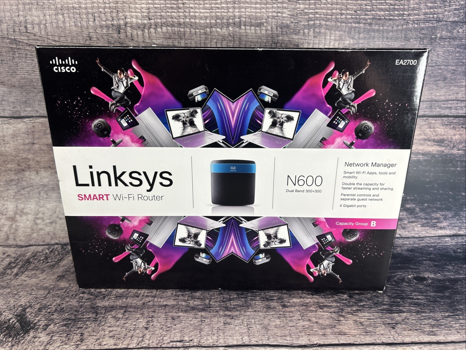 LINKSYS N600 DUAL BAND E2500 WIRELESS-N WI-FI ROUTER WIFI N 600 E 2700
