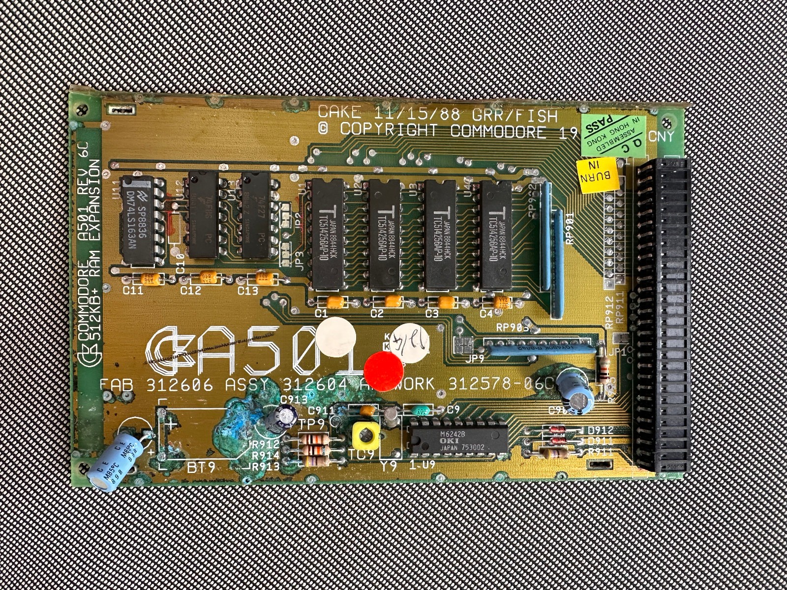 Commodore A501 REV 6C Memory Expansion 512KB For AMIGA 500/A500+ #05 26