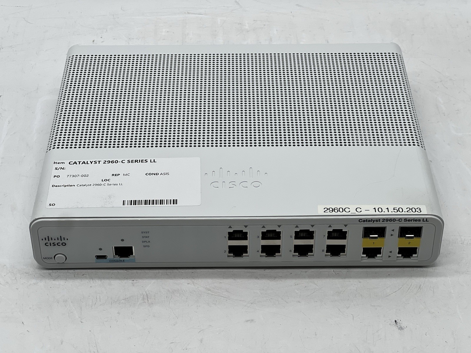 Cisco WS-C2960C-8TC-S V03 8-Port Ethernet Catalyst Switch-No Power Cable