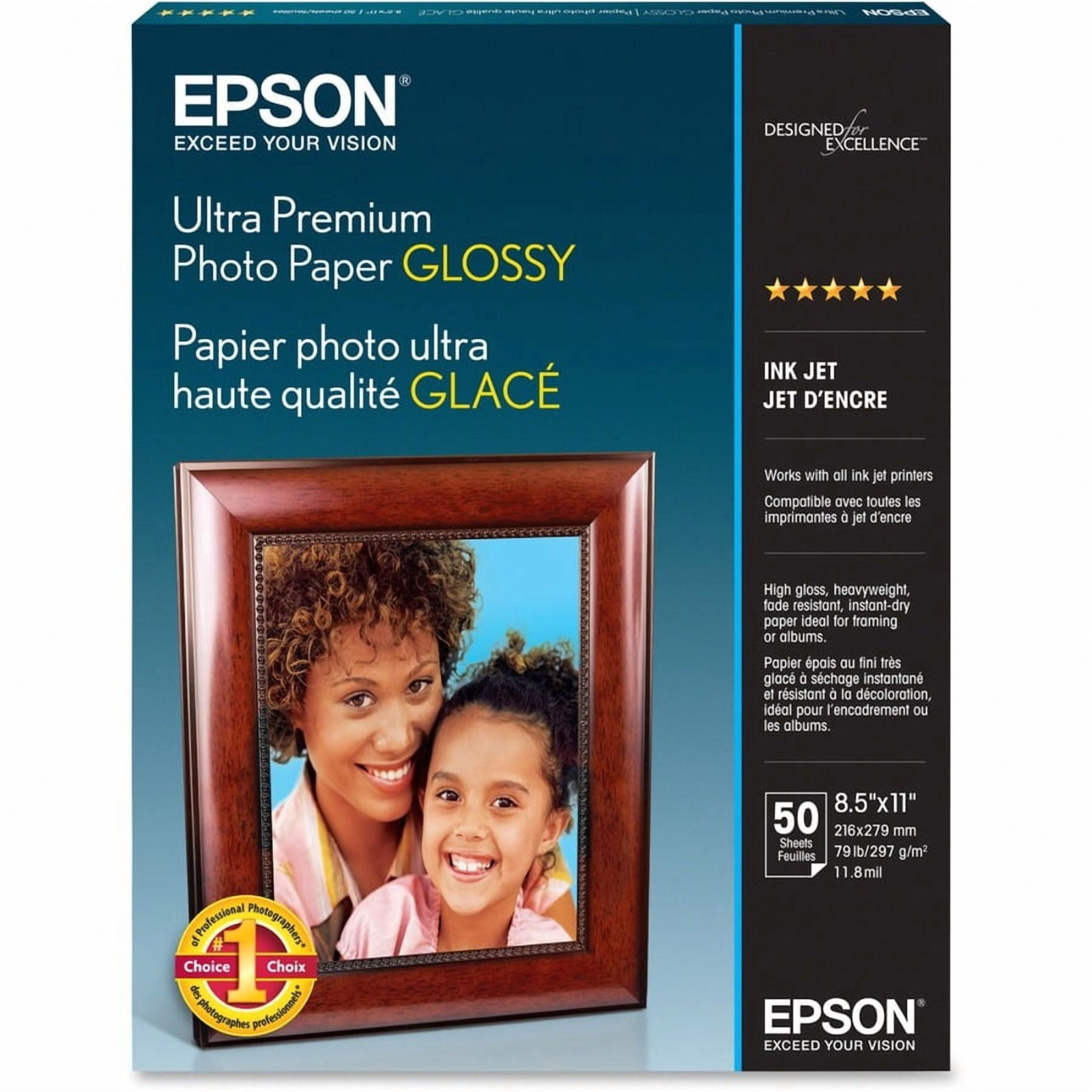 Epson Ultra Premium Glossy Photo Paper 8.5x11" 50 Sheets