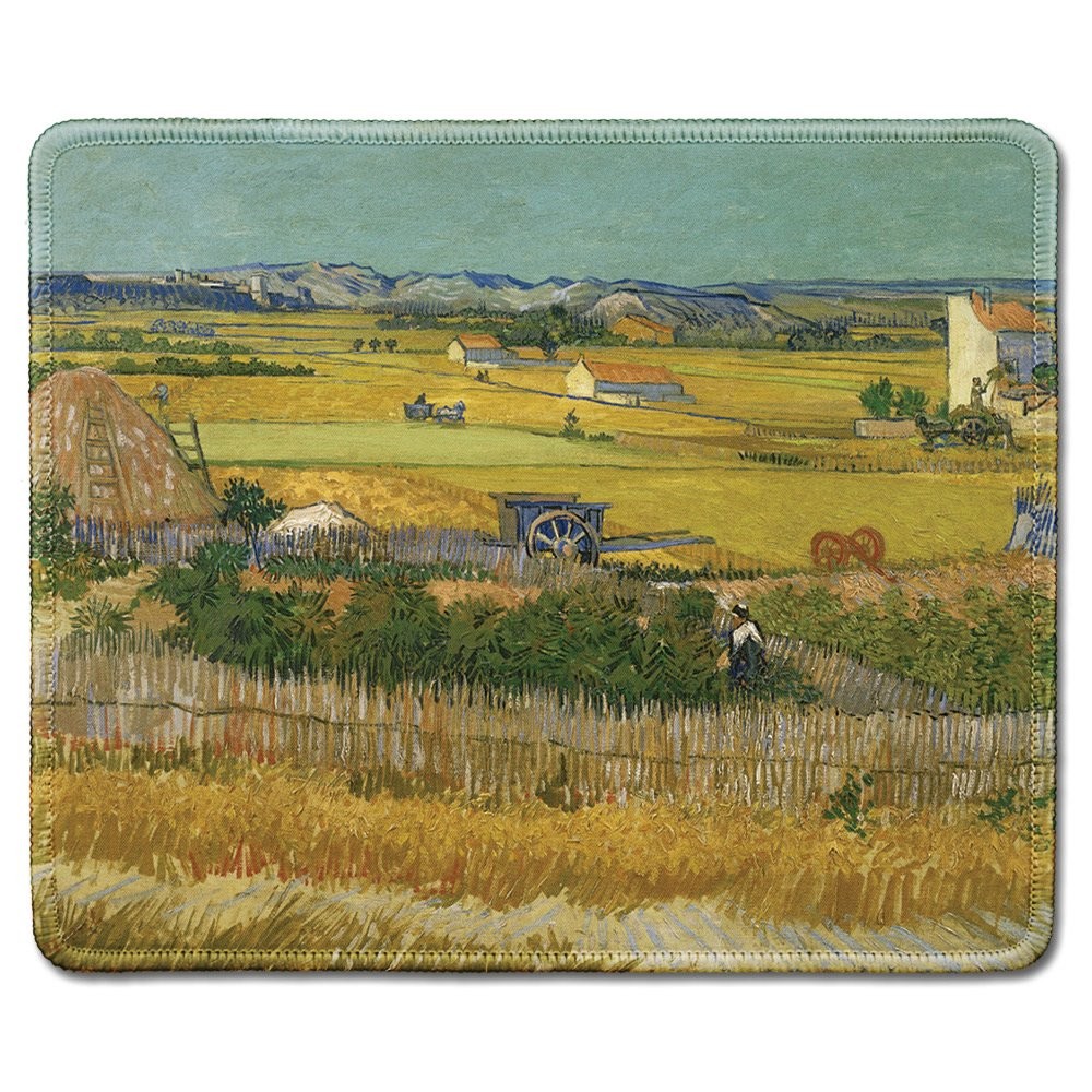 dealzEpic Art Mousepad Van Gogh The Harvest Stitched Edges