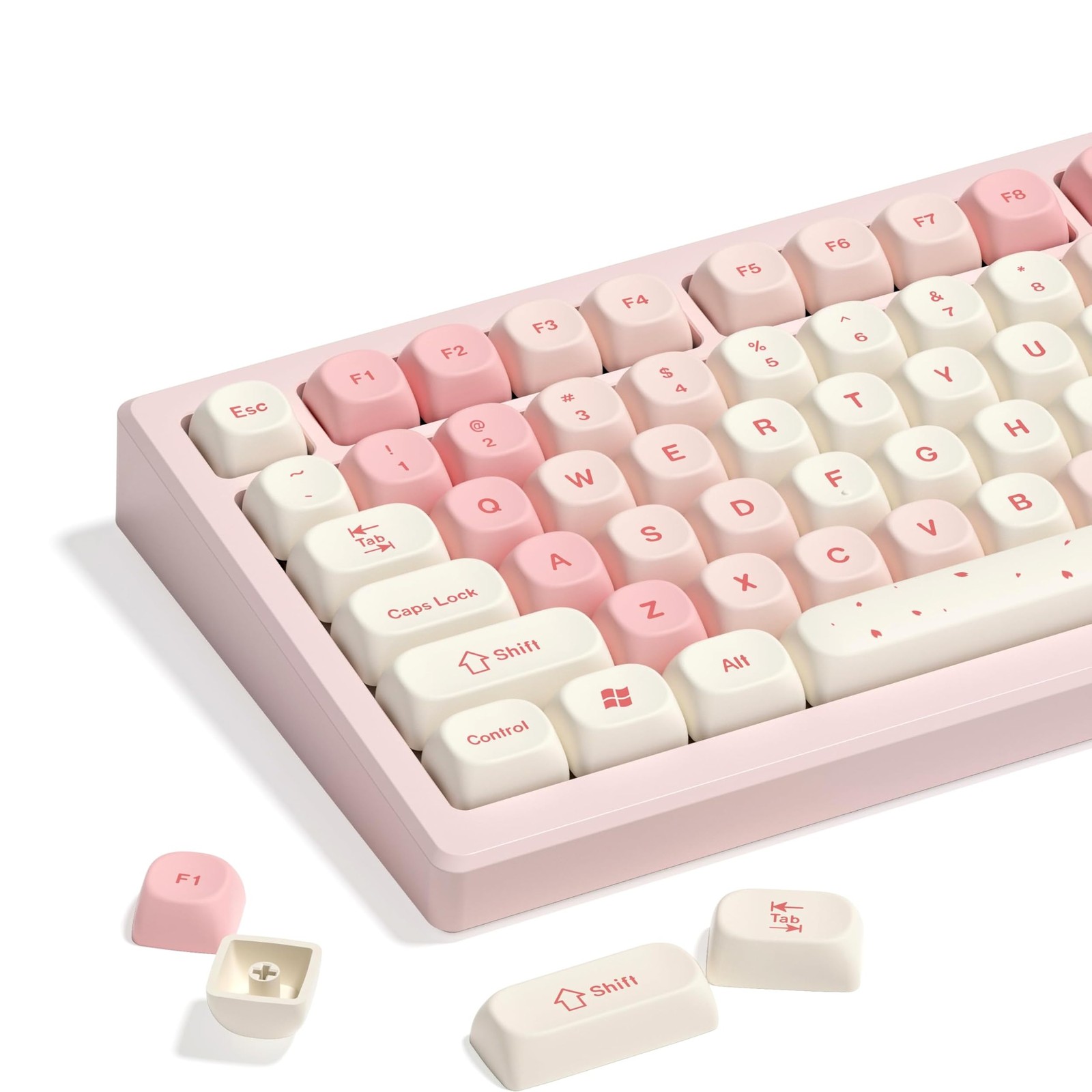 dagaladoo PBT Keyboard keycaps,Pink moa keycaps,Cherry Blossom