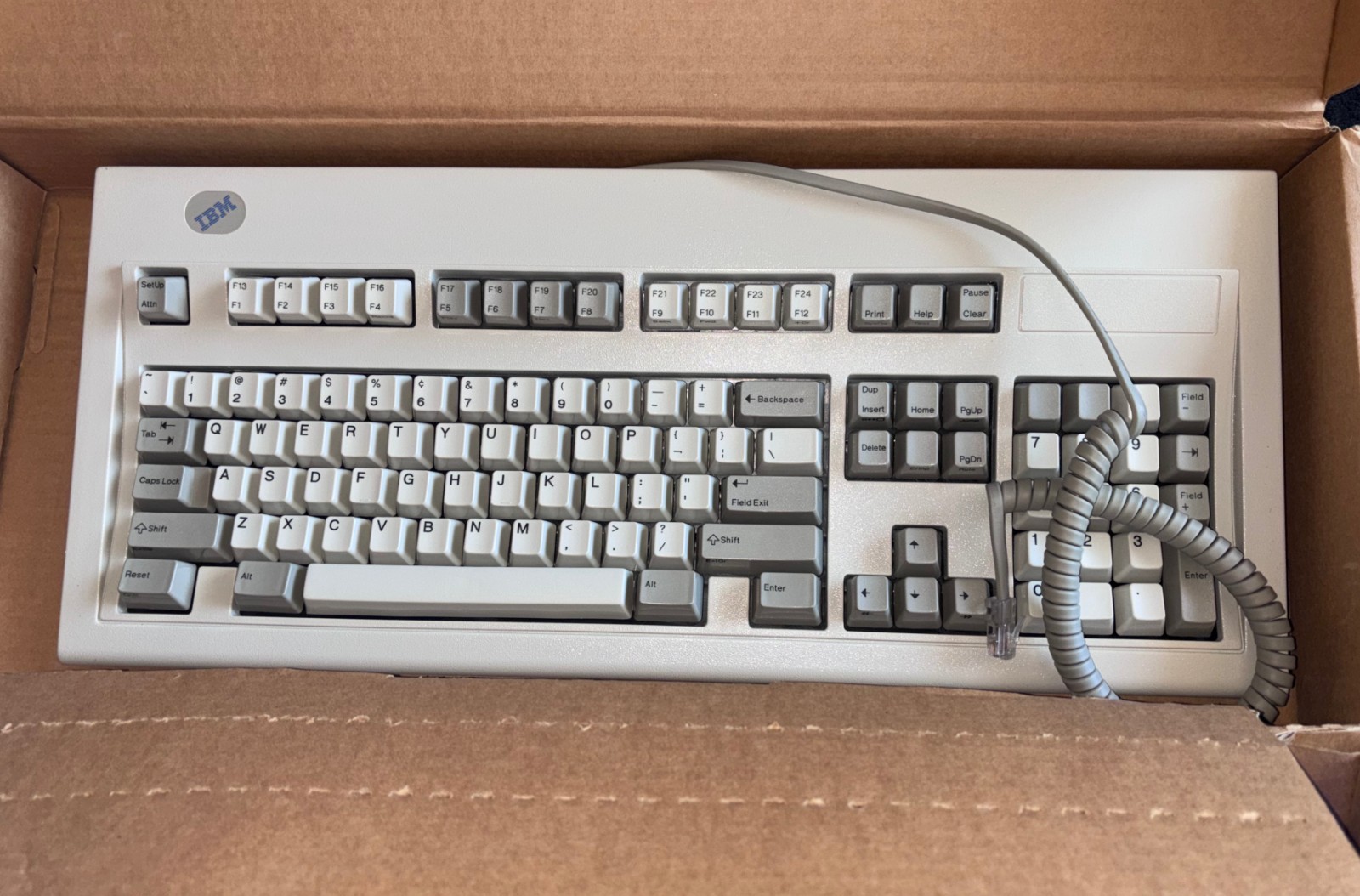 New-in-box 1999 UK IBM Model M 1394193 mechanical keyboard w/Soarer's and xtras