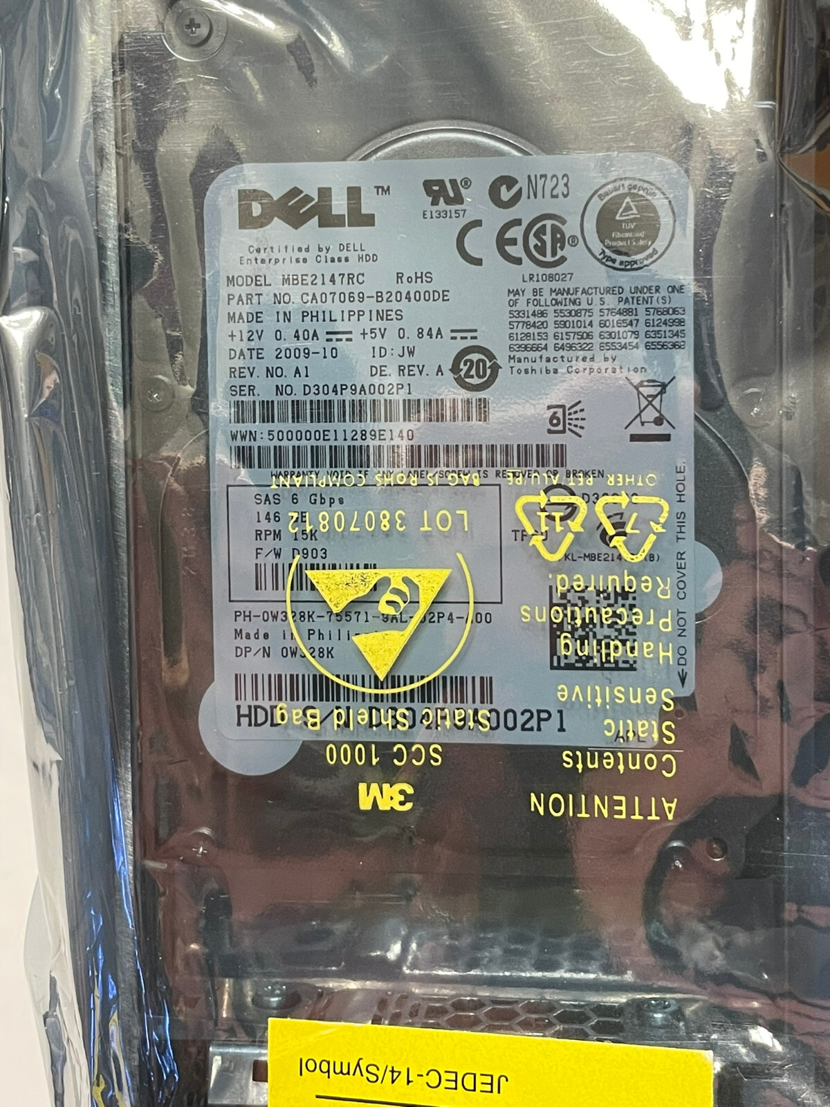 Dell MBE2147RC 146GB Internal 15000RPM 2.5" (W328K) HDD