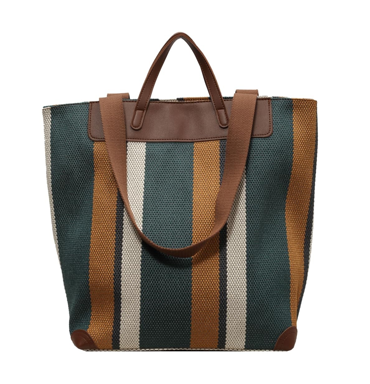 Large Tote Bag for Women,27L Work Purse With Zipper X-Large, Brown