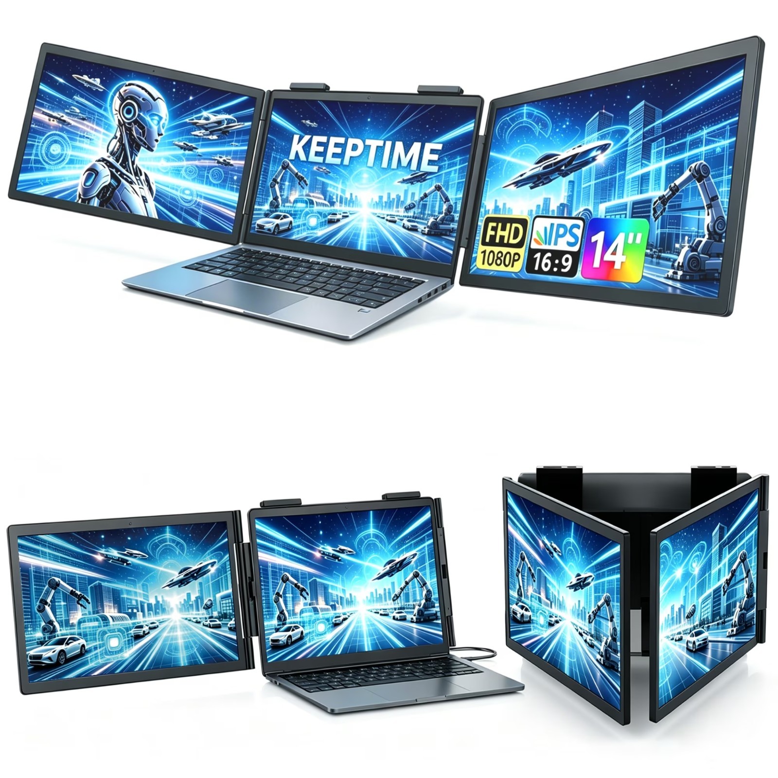 New Dual Laptop Screen Extender, 14 Inch FHD 1080P IPS Portable Monitor for 13 t