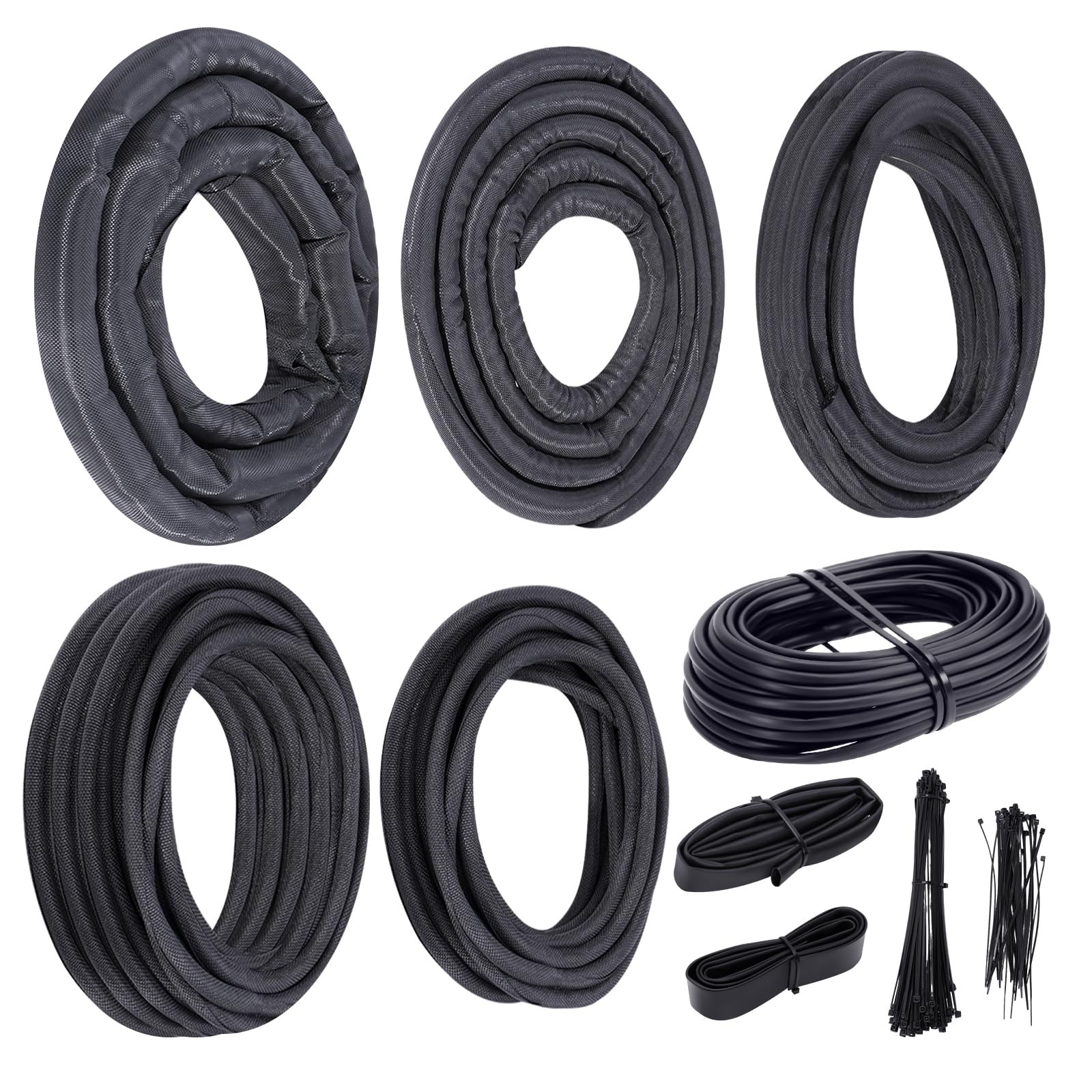 Automotive Split Wire Loom Kit, Heat Resistant & Chew Resistant Split Conduit...
