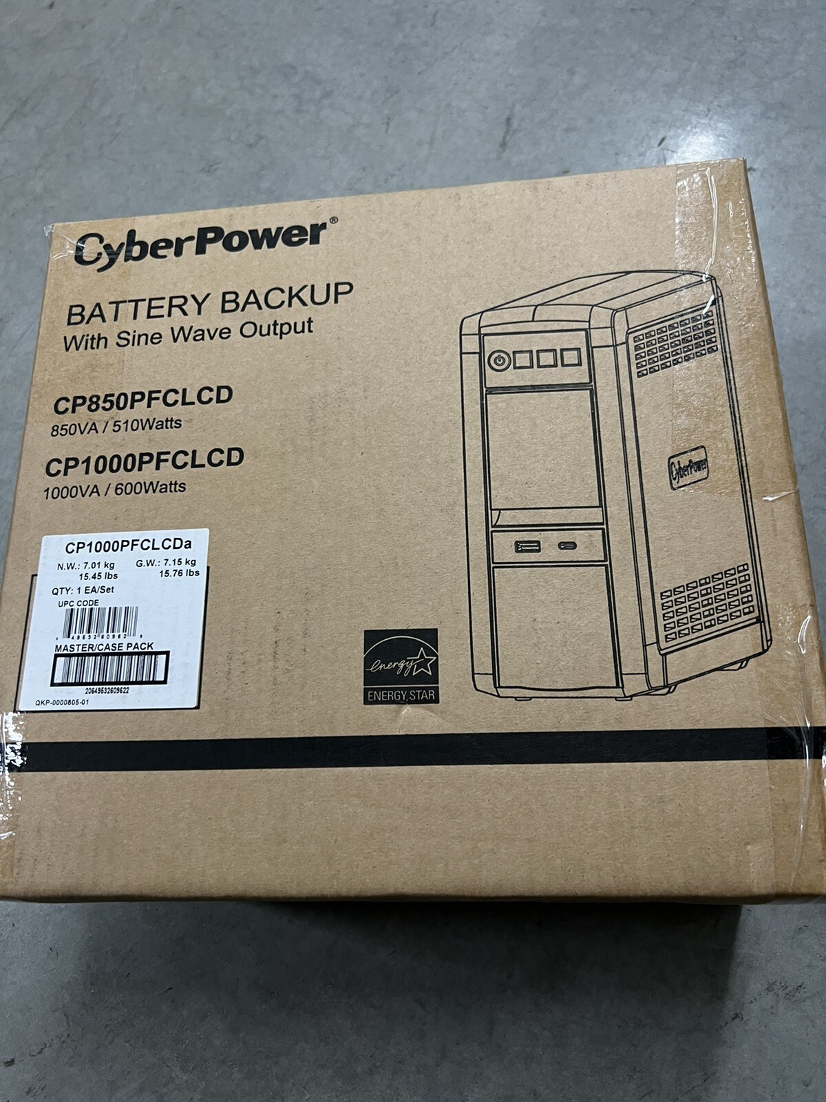 CyberPower CP1000PFCLCD Pure Sinewave 1000VA/600W UPS System