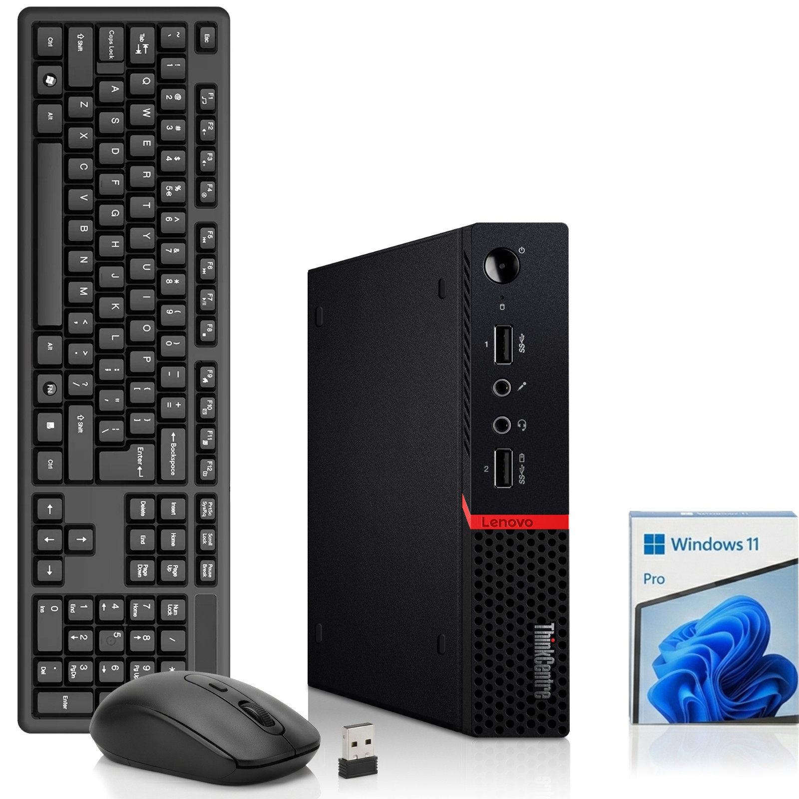 Lenovo M715q Mini Desktop PC AMD PRO A12-9800E 32GB RAM 1TB SSD Wi-Fi Windows 11