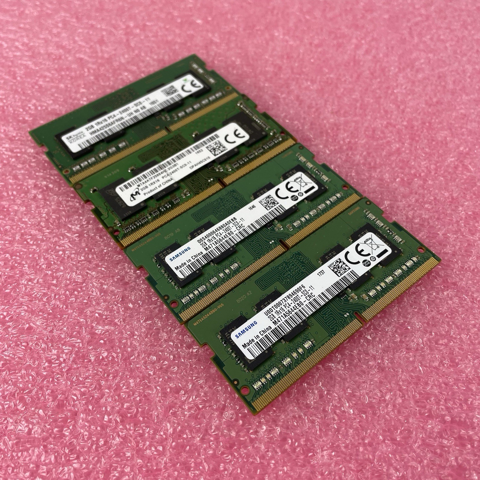 Mixed Brand 2GB DDR4-2400 SODIMM Laptop RAM 8GB Total Lot of 4