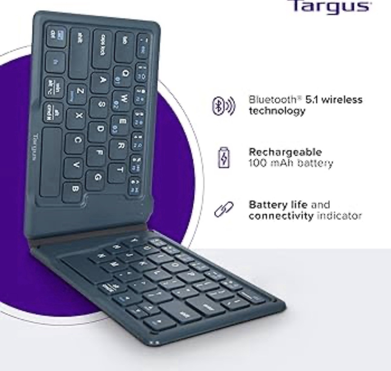 TARGUS Wireless Folding Keyboard Ultra-Compact Bluetooth Windows iOS Android NEW