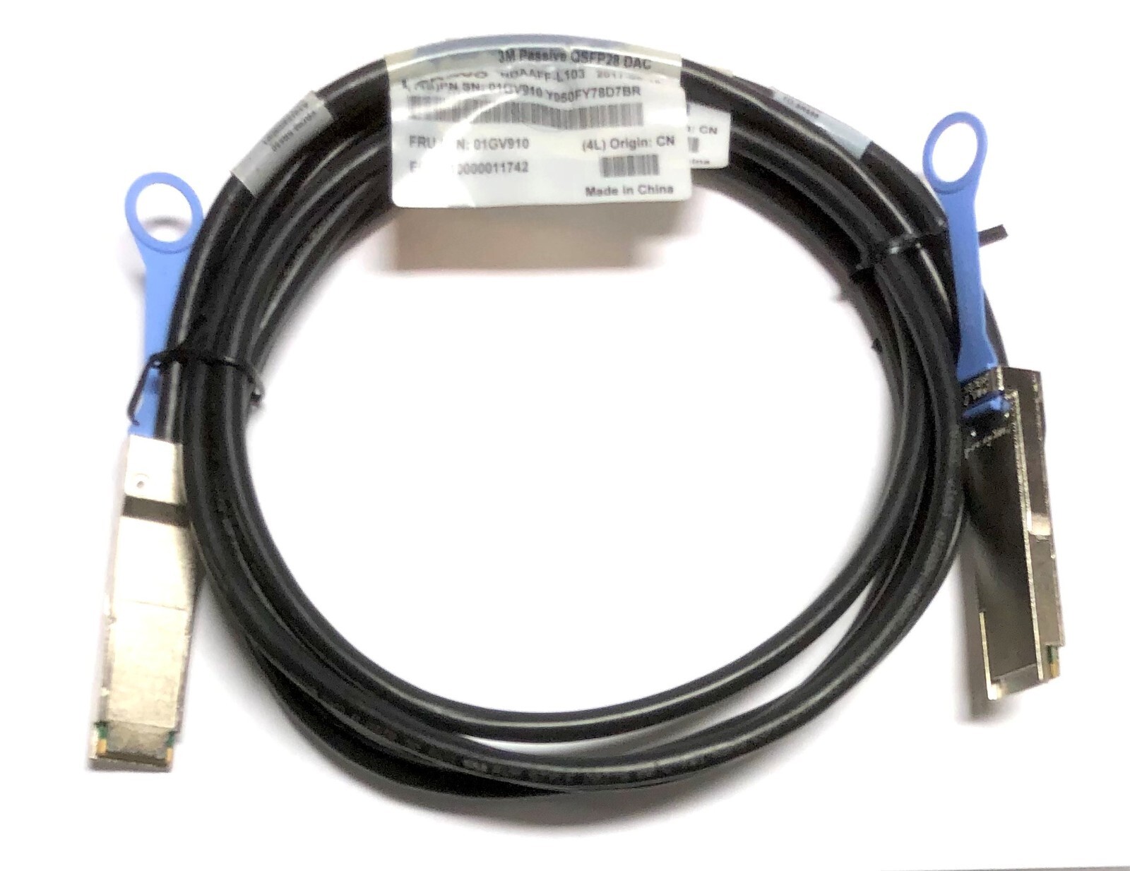 01GV910 NDAAFF-L103 LENOVO 3m Passive 100G QSFP28 DAC Cable CABLE LENOVO SR650