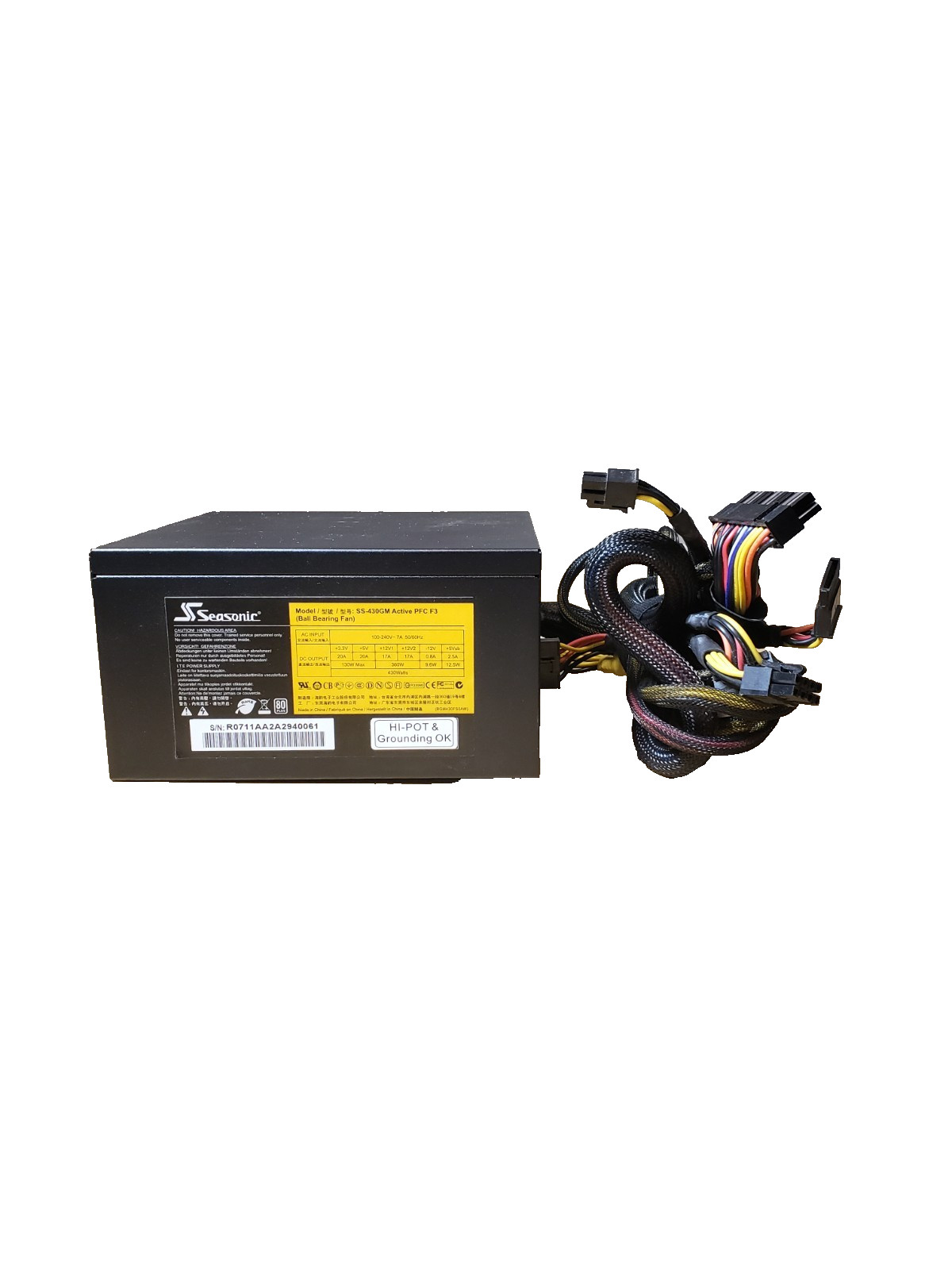 Sea Sonic SS-430GM Semi Modular Desktop Power Supply 430W ATX Black