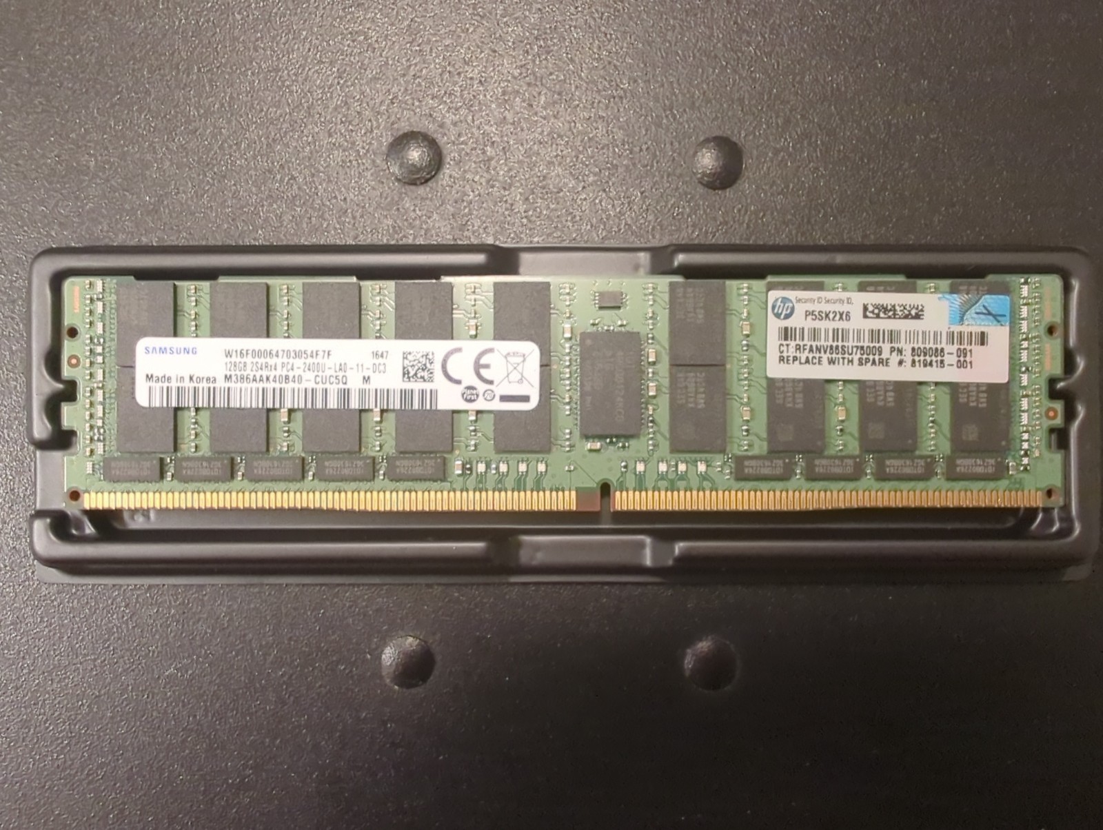 HPE 128GB 2S4Rx4 DDR4-2400U-L PC4-19200 LRDIMM ECC Reg RAM 819415-001 809086-091