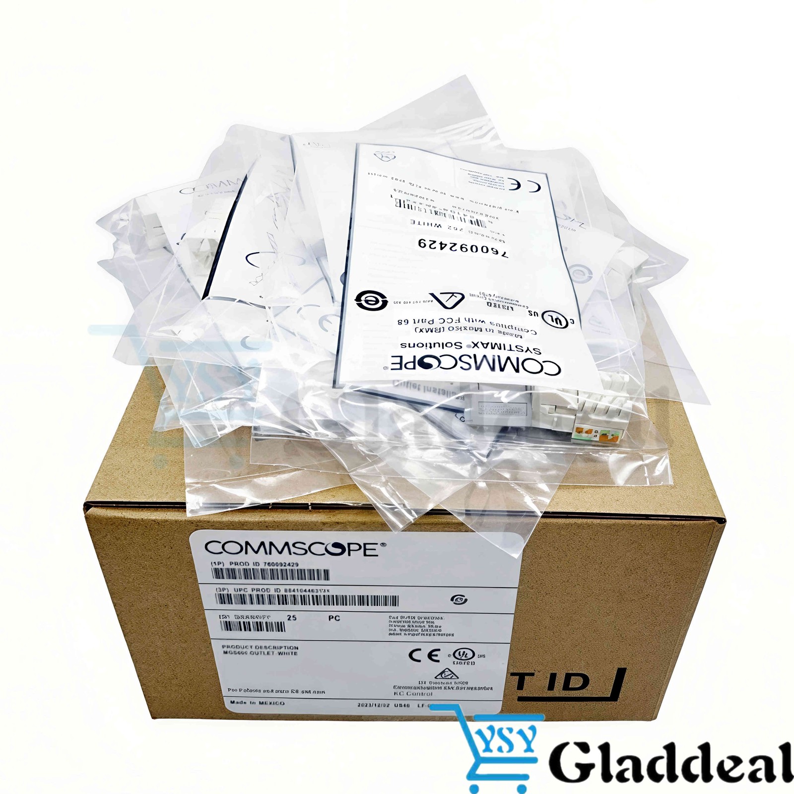 Fit Commscope GigaSPEED X10D MGS600 Series White Cat6a Jacks 760092429 Box of 25