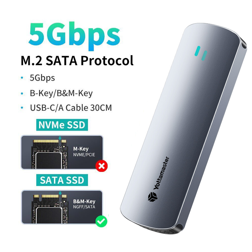 M.2 NGFF NVMe SATA SSD to USB 3.2 External Hard Drive Enclosure Case 4TB 10 Gbps