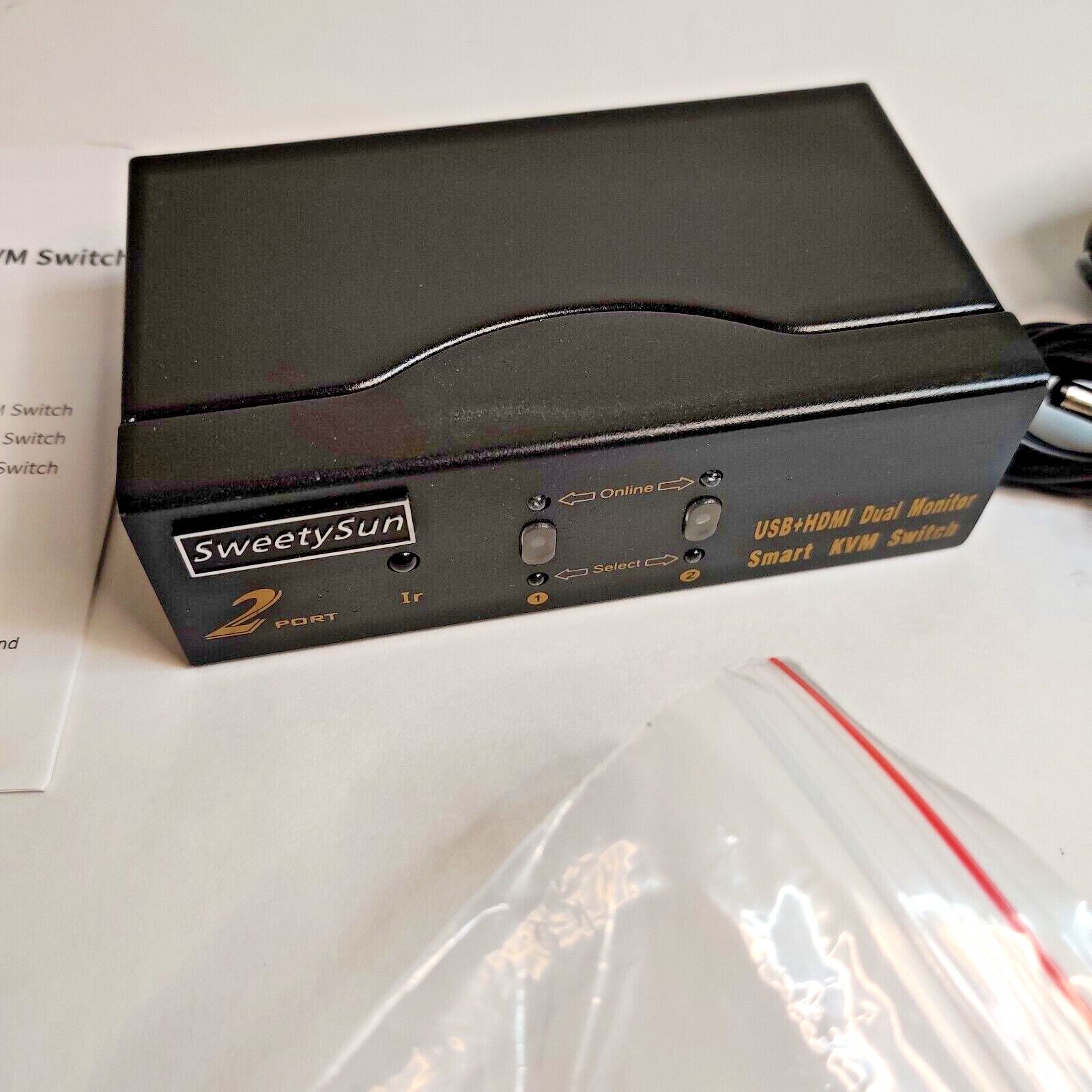 2 Port Dual Monitor KVM Switch Displayport with Audio USB 2.0 UHD 4K@60Hz