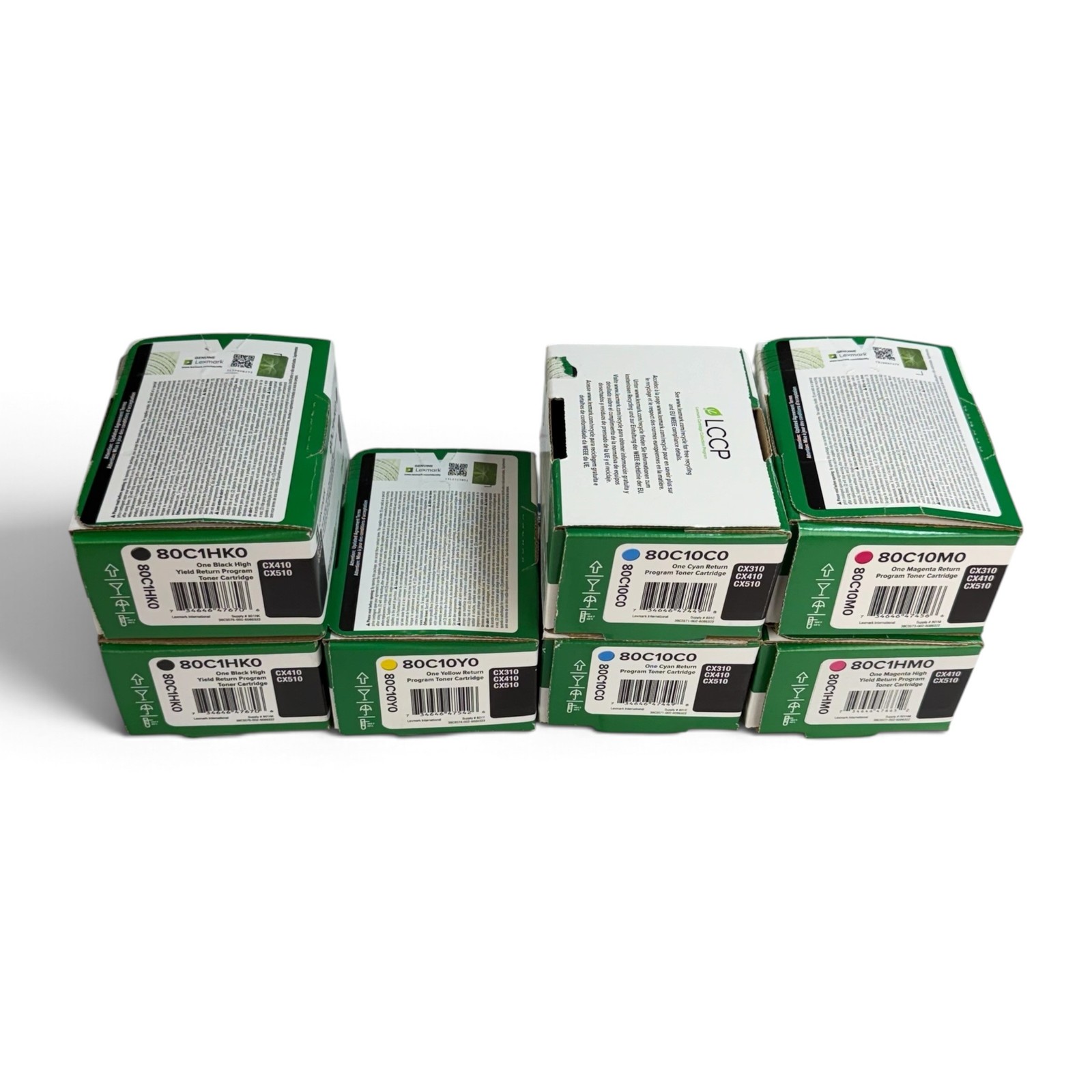 Lexmark 80C1HK0 80C1HM0 80C10M0 80C10C0 80C10Y0 Toner Lot of 7 CX410 CX510 Black