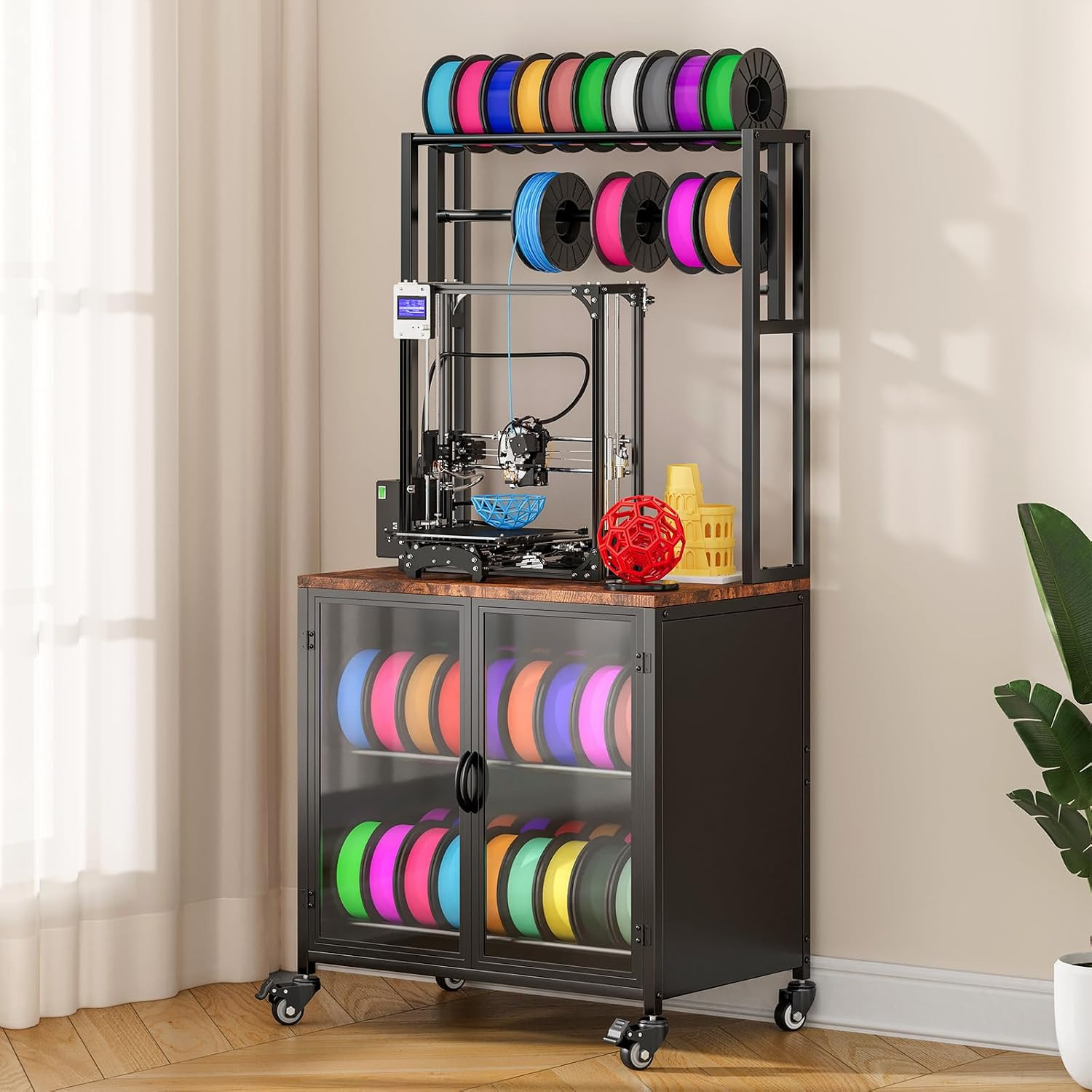 3D Printer Stand with Filament Storage, 29.5" X 18.9" Dustproof and Moisture-Pro