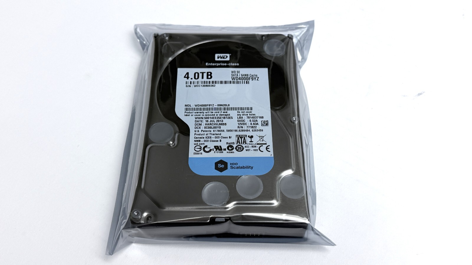 Western Digital WD SE 4TB SATA 6Gbs 7200RPM 3.5" Enterprise Class HDD WD4000F9YZ
